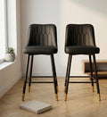 Black and Gold Bar Stool | 27" Height | Kitchen Island Counter Seat | Modern Style