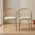 Set of 2 Gold Dining Chairs | 30.7" Height | Dining Room Seat | Minimalist Style
