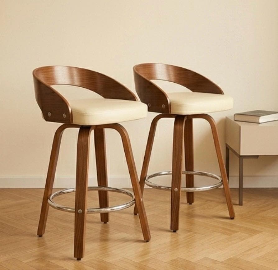 Mid Century Bar Stool | 25" Height | Kitchen Island Counter Seat | Minimalist Style