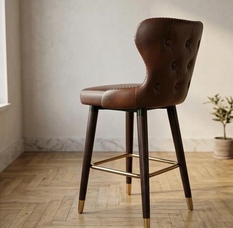 Set of 2 Black Bar Stools | 28" Height | Kitchen Island Counter Seat | Modern Style