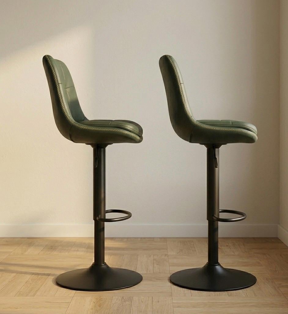 Green Bar Stool | 44.9" Height | Home Bar Chair | Industrial Style