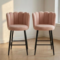 Pink Shell Bar Stool | 26" Height | Kitchen Island Counter Seat | Contemporary Style