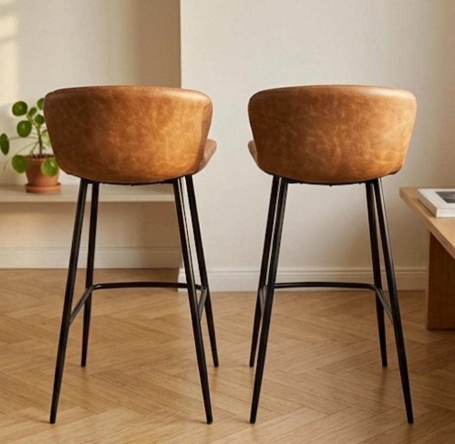 Black Bar Stool | 30" Height | Kitchen Island Counter Seat | Minimalist Style