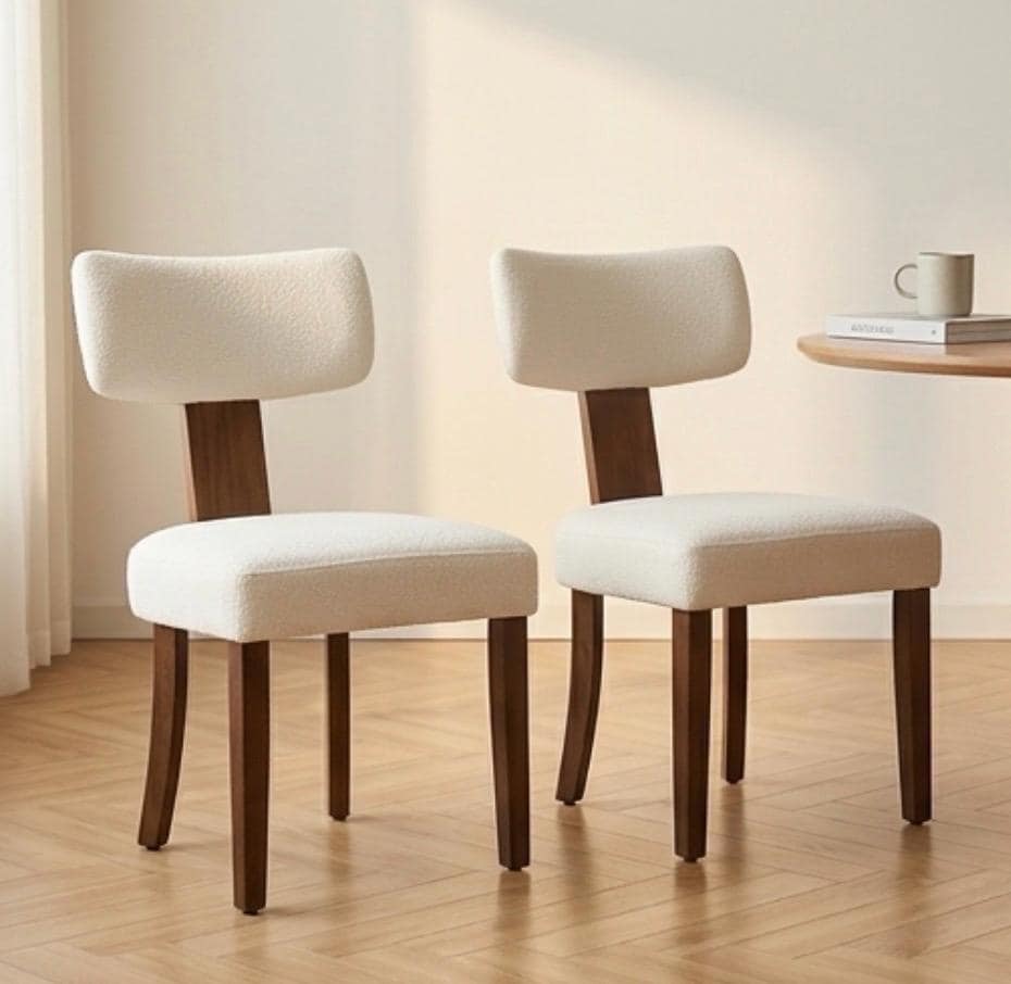 Set of 2 White Dining Chairs | 31.8" Height | Dining Room Seat | Modern Style