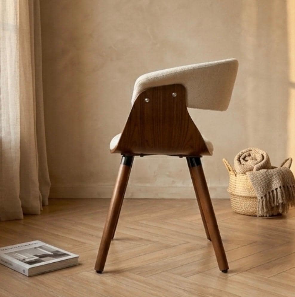 Minimalist White Dining Chair | 18.5" Height | Dining Room Seat | Modern Style