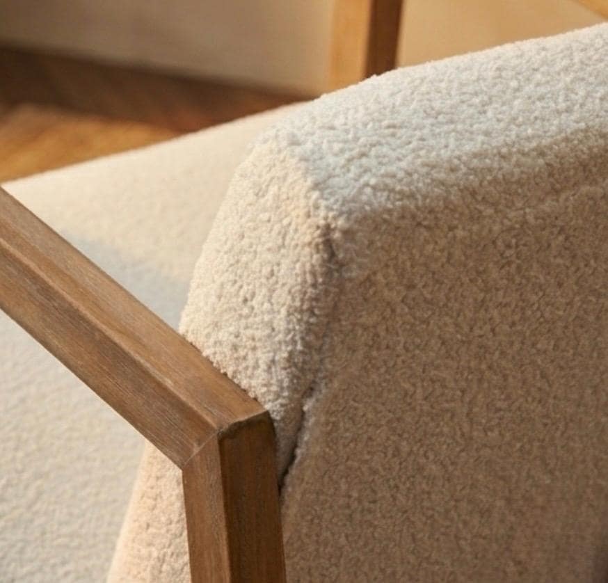 Cream Rocking Chair | 28" Height | Living Room Chair | Scandinavian Style