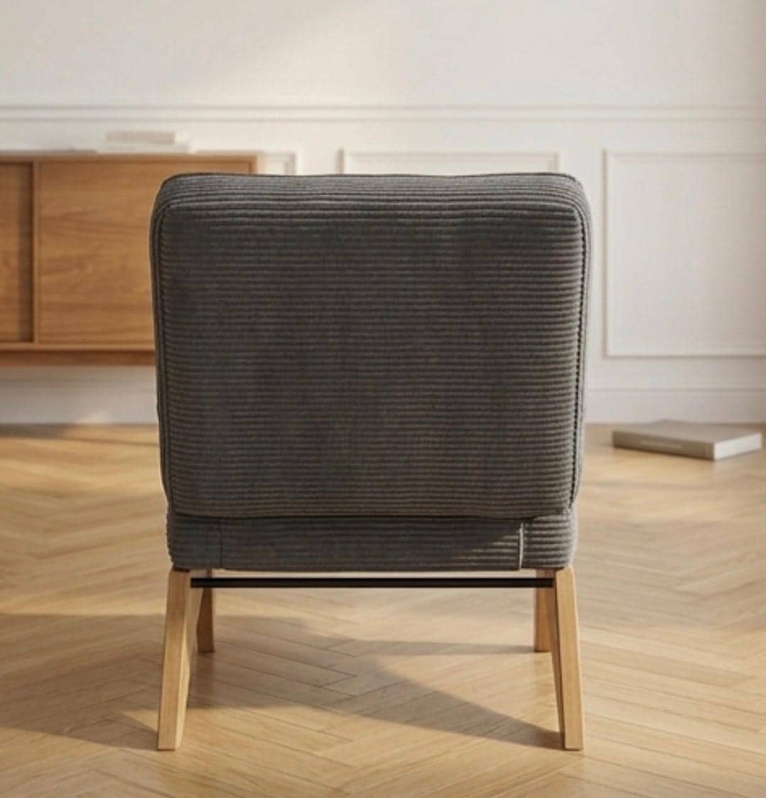 Gray Convertible Armchair | 35.4" Height | Living Room Chair | Mid Century Style
