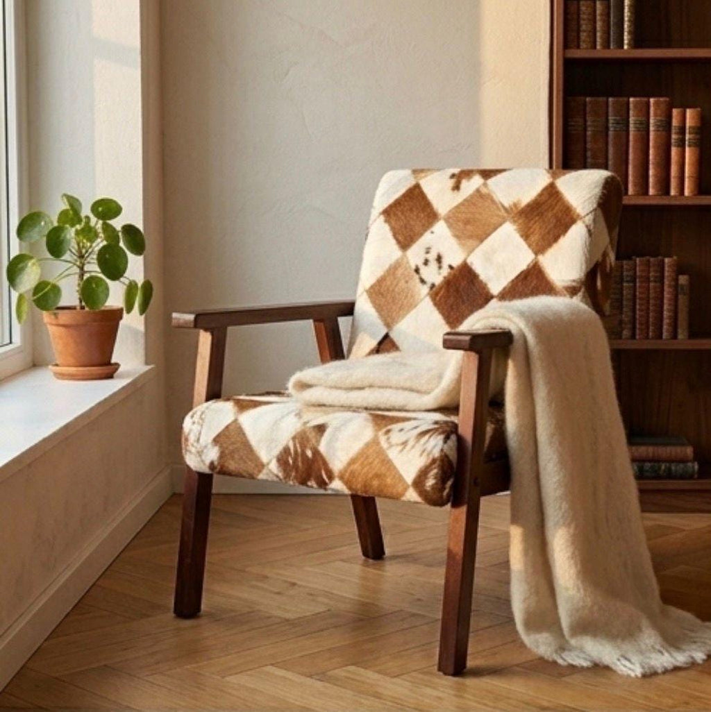 Brown Mid Century Modern Armchair | 28.3" Height | Living Room Chair | Mid Century Style