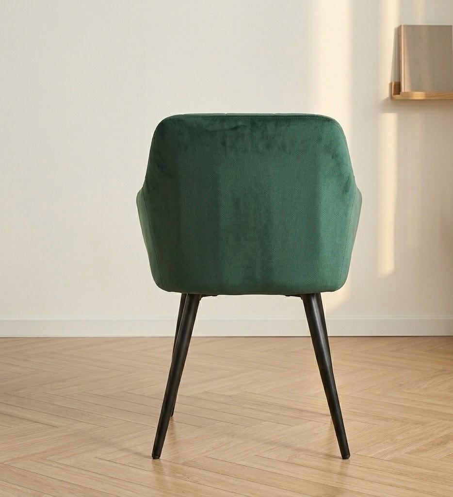 Set of 2 Green Accent Chairs | 32.7" Height | Kitchen Island Counter Seat | Scandinavian Style