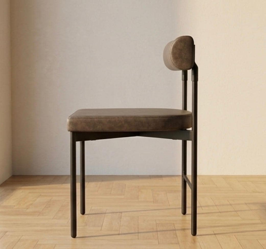Set of 2 Brown Dining Chairs | 29.1" Height | Dining Room Seat | Industrial Style