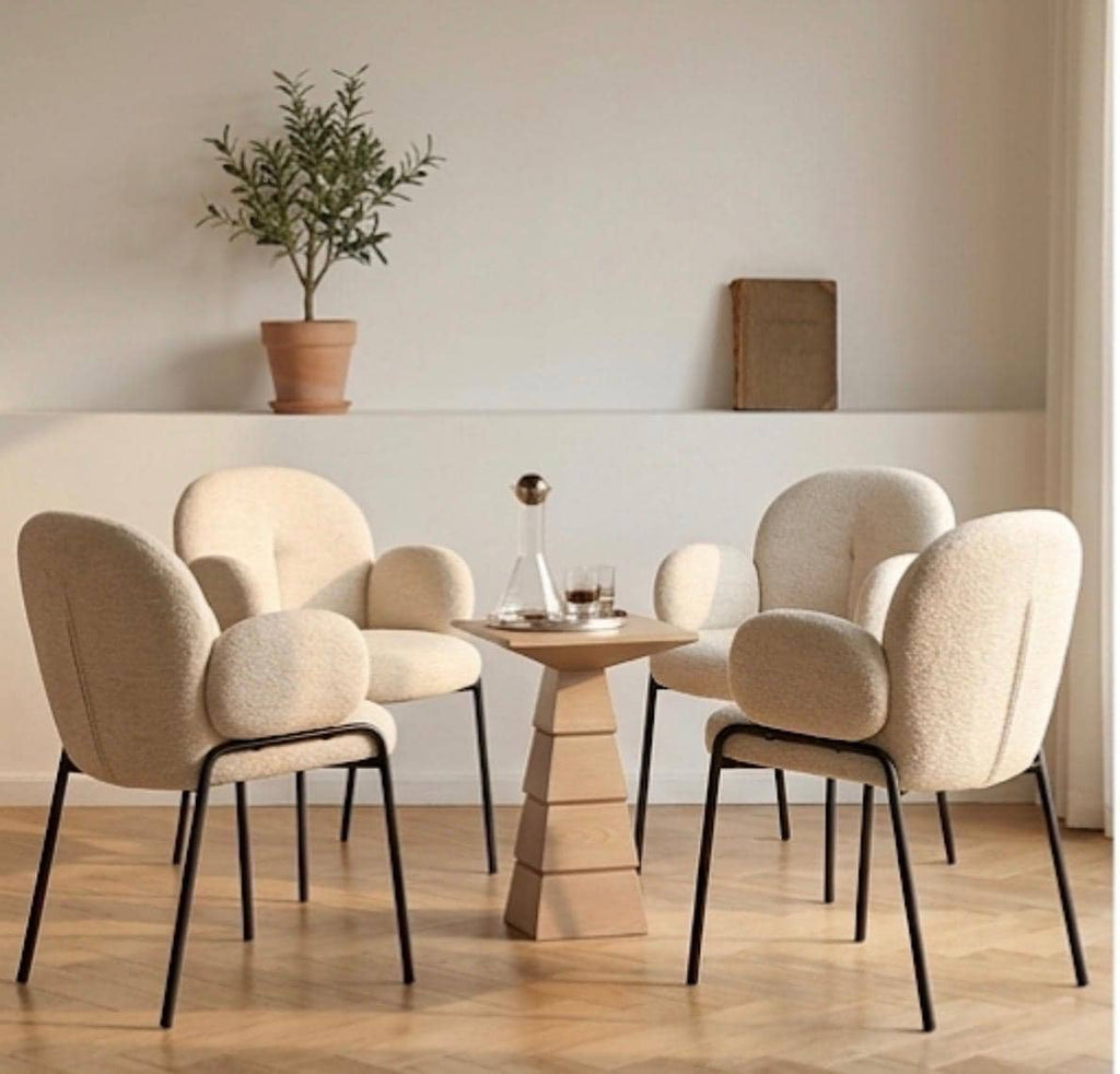 Set of 4 Black Dining Chairs | 18.5" Height | Dining Room Seat | Modern Style