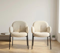 Set of 2 Beige Armchairs | 31.5" Height | Kitchen Island Counter Seat | Modern Style