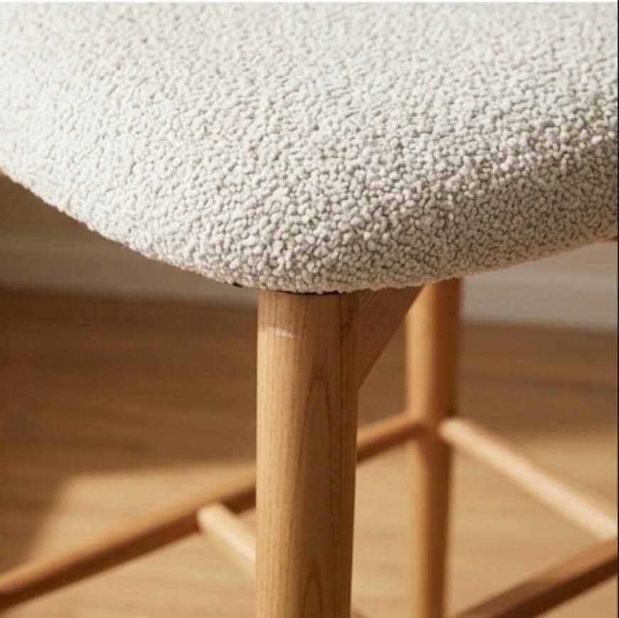 Set of 2 Warm Wood Counter Stools | 27" Height | Kitchen Island Counter Seat | Scandinavian Style
