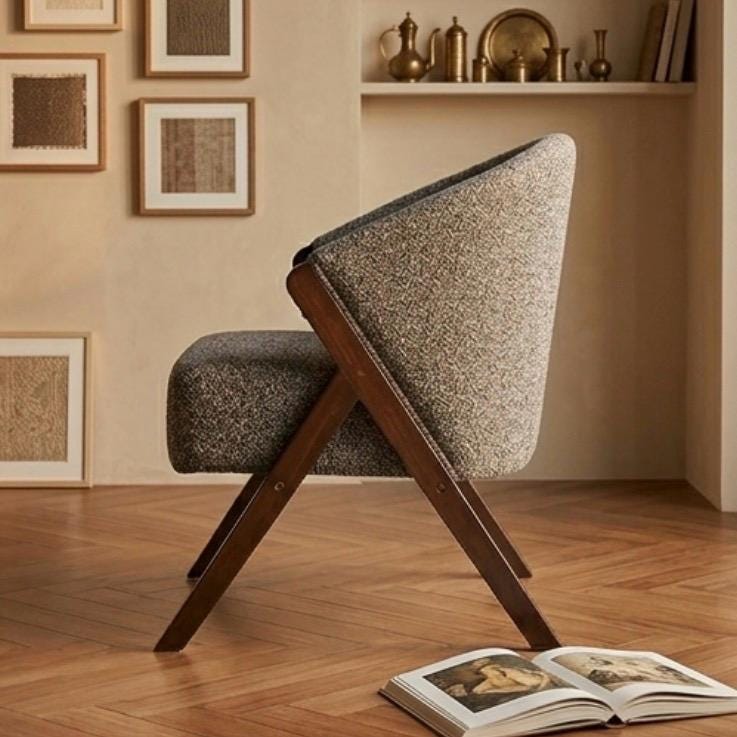 Gray Mid Century Armchair | 30.7" Height | Living Room Chair | Mid Century Style