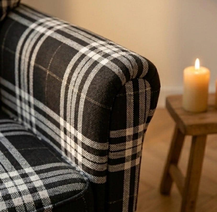 Black and White Checkered Accent Chair | 29.7" Height | Living Room Chair | Modern Style