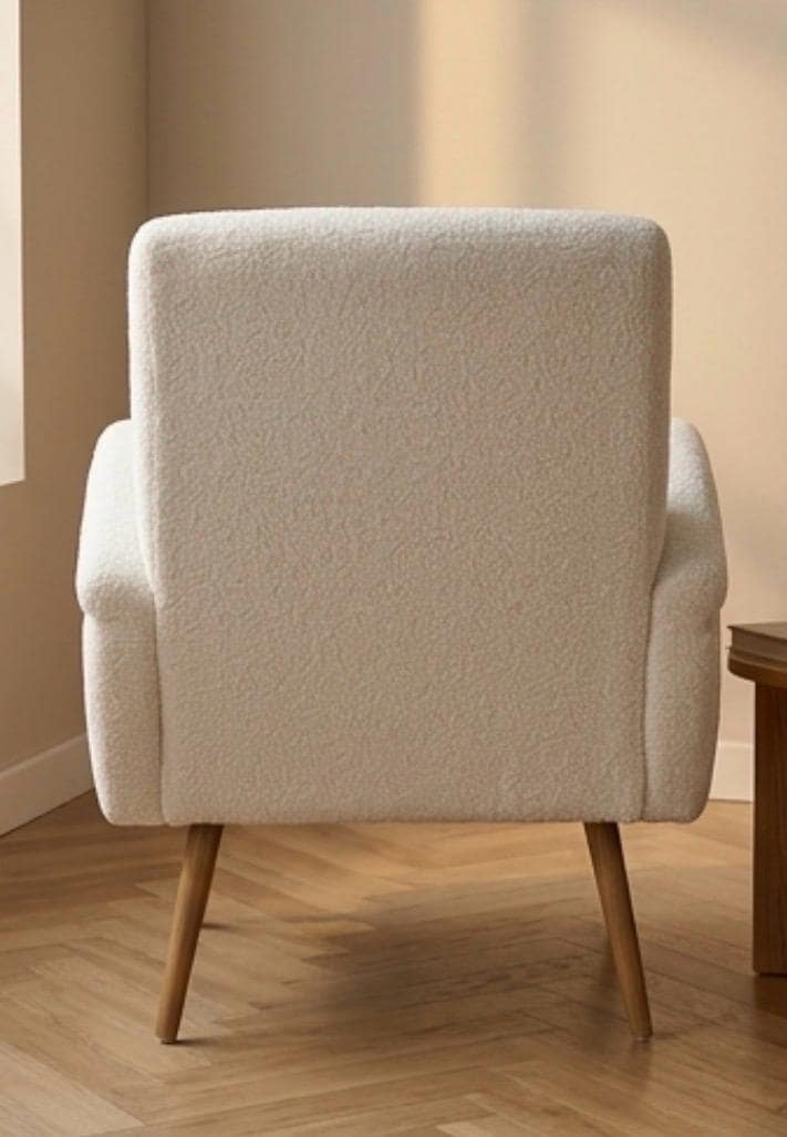 Cream Accent Armchair | 32.7" Height | Living Room Chair | Mid Century Style