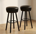 Set of 2 Black Bar Stools | 31.5" Height | Kitchen Island Counter Seat | Modern Style