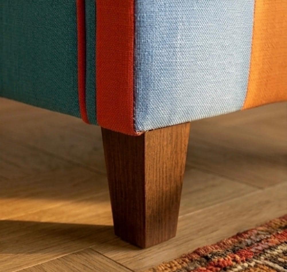 Colorful Patchwork Accent Chair | 25.6" Height | Living Room Chair | Boho Style