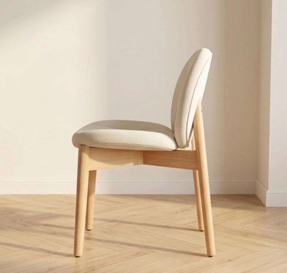 Set of 2 Cream Dining Chairs | 33.1" Height | Kitchen Island Counter Seat | Modern Style