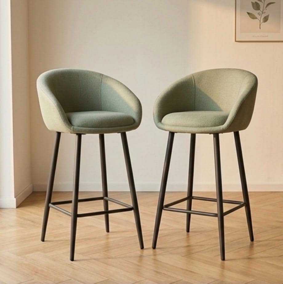 Sage Green Bar Stool | 25.6" Height | Kitchen Island Counter Seat | Minimalist Style