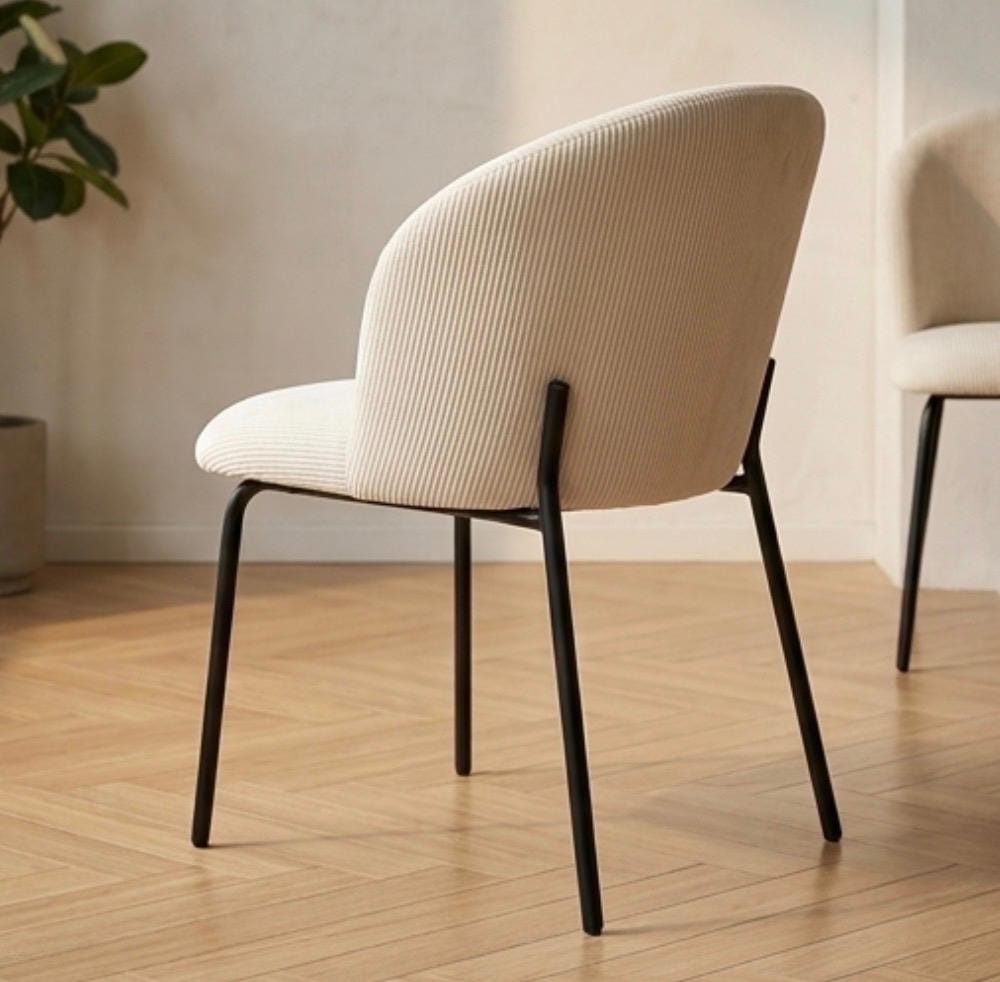 Off White Accent Chair | 30.7" Height | Dining Room Seat | Modern Style