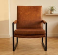 Cognac Armchair | 35" Height | Living Room Chair | Mid Century Style