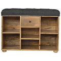 Banc noir tweed 1 Tiroirs
