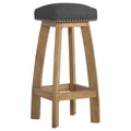 Tabouret noir tweed clouté