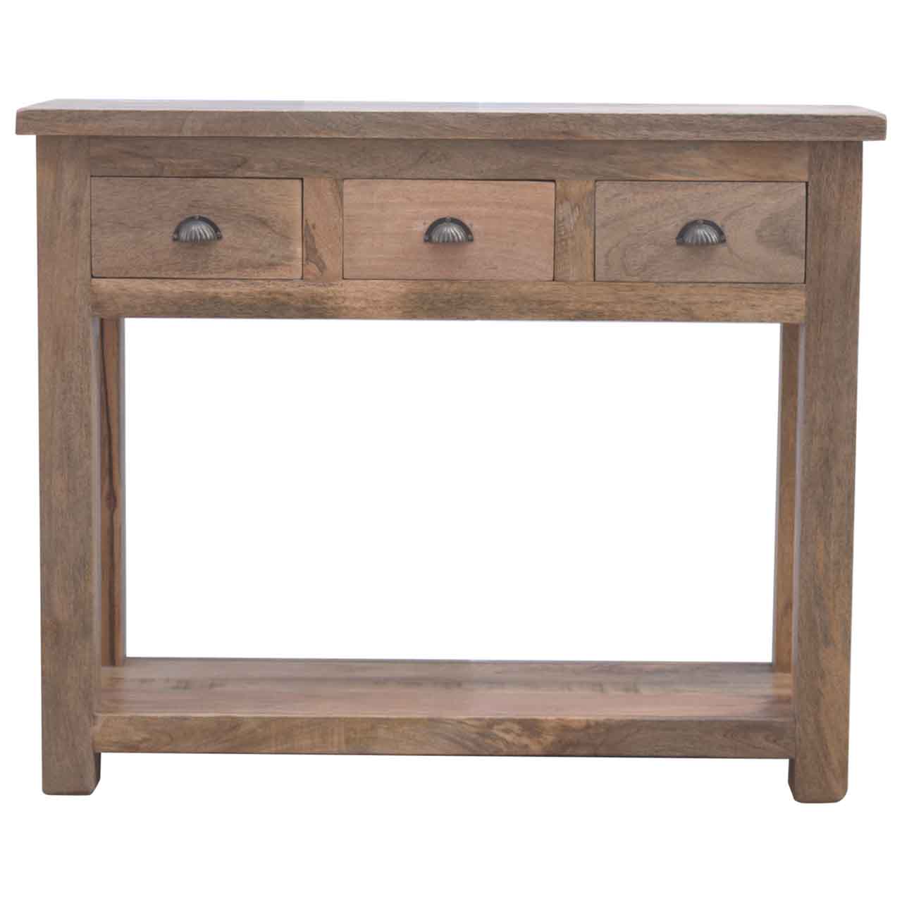 Console d'Entrée Étroite 3 Tiroirs Manguier