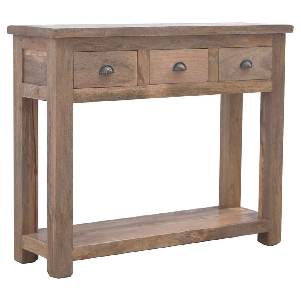 Console d'Entrée Étroite 3 Tiroirs Manguier