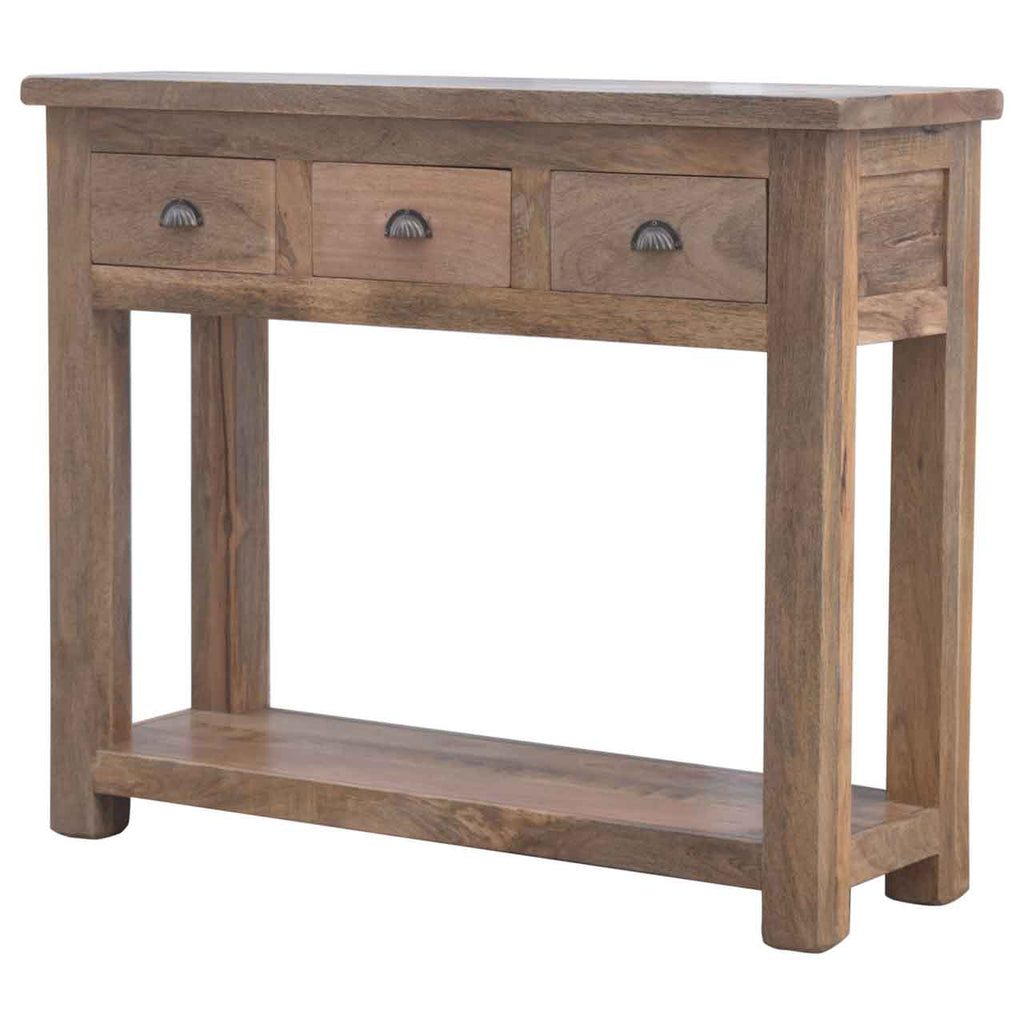 Console d'Entrée Étroite 3 Tiroirs Manguier
