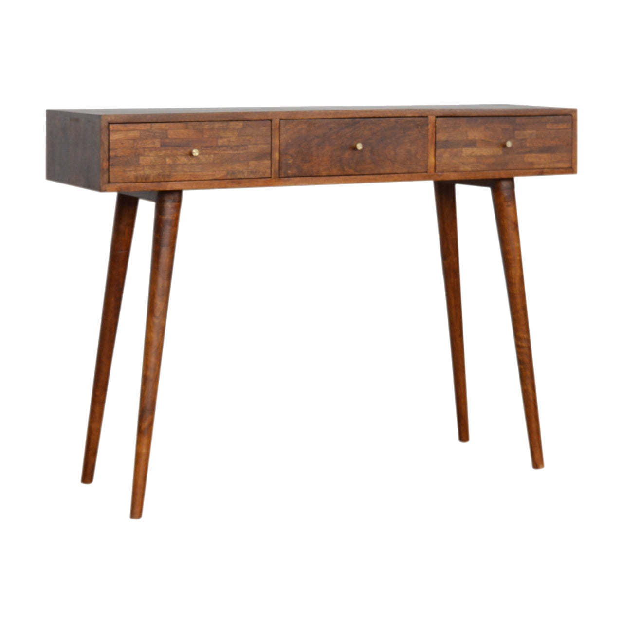 Console 3 Tiroirs Motifs Assortis Châtaigne