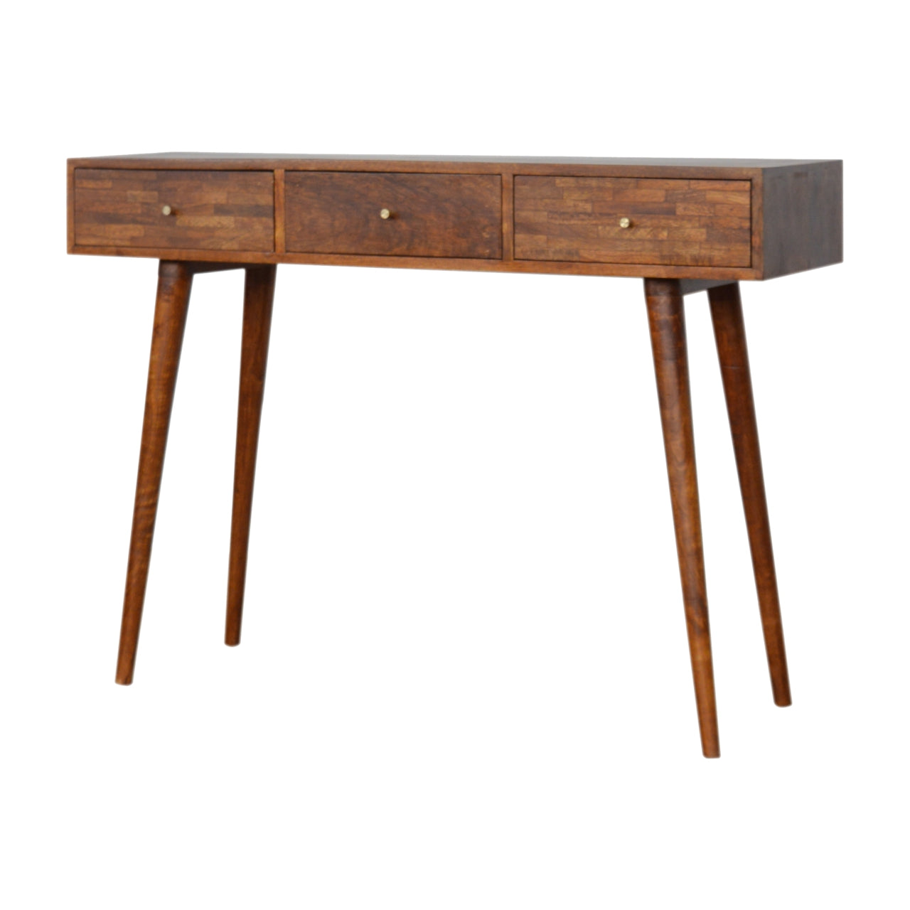 Console 3 Tiroirs Motifs Assortis Châtaigne