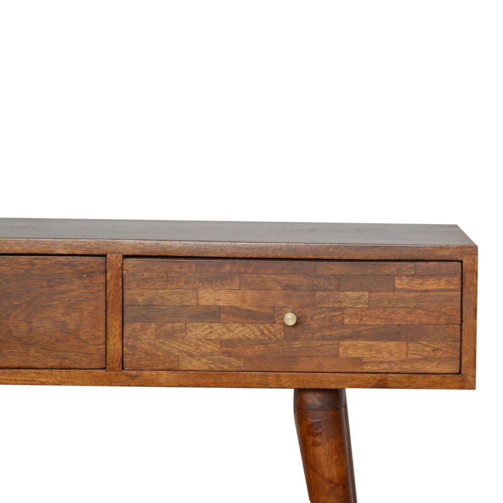 Console 3 Tiroirs Motifs Assortis Châtaigne