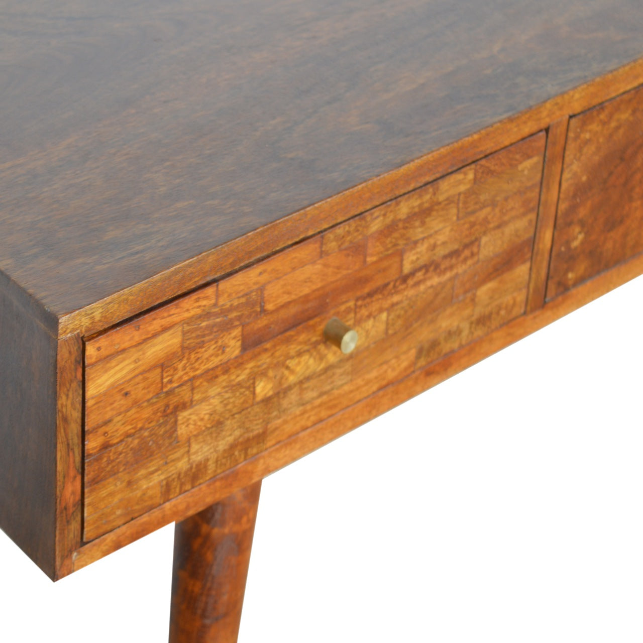 Console 3 Tiroirs Motifs Assortis Châtaigne