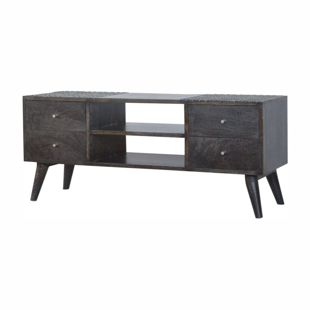 Meuble TV Ash noir 4 Tiroirs