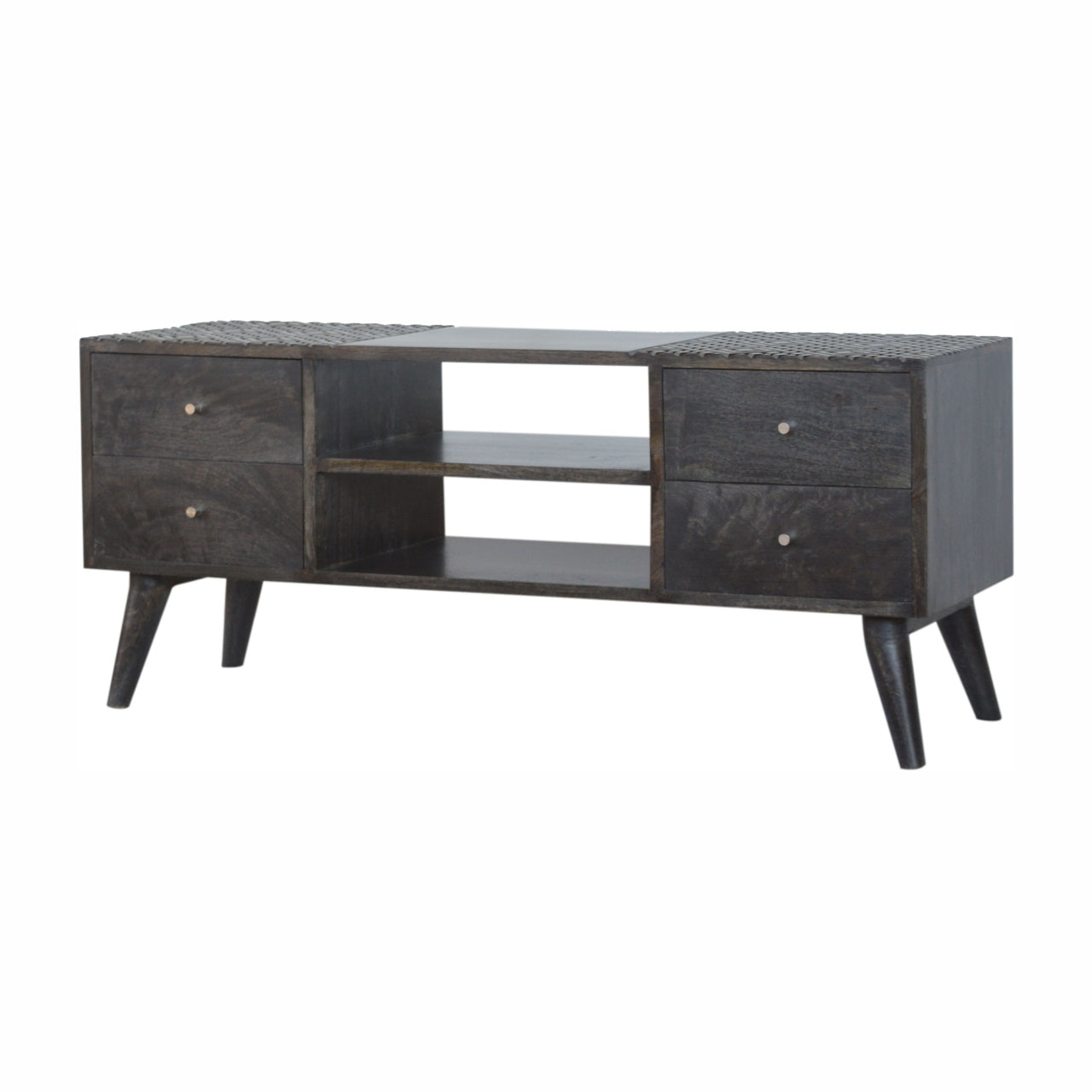 Meuble TV Ash noir 4 Tiroirs