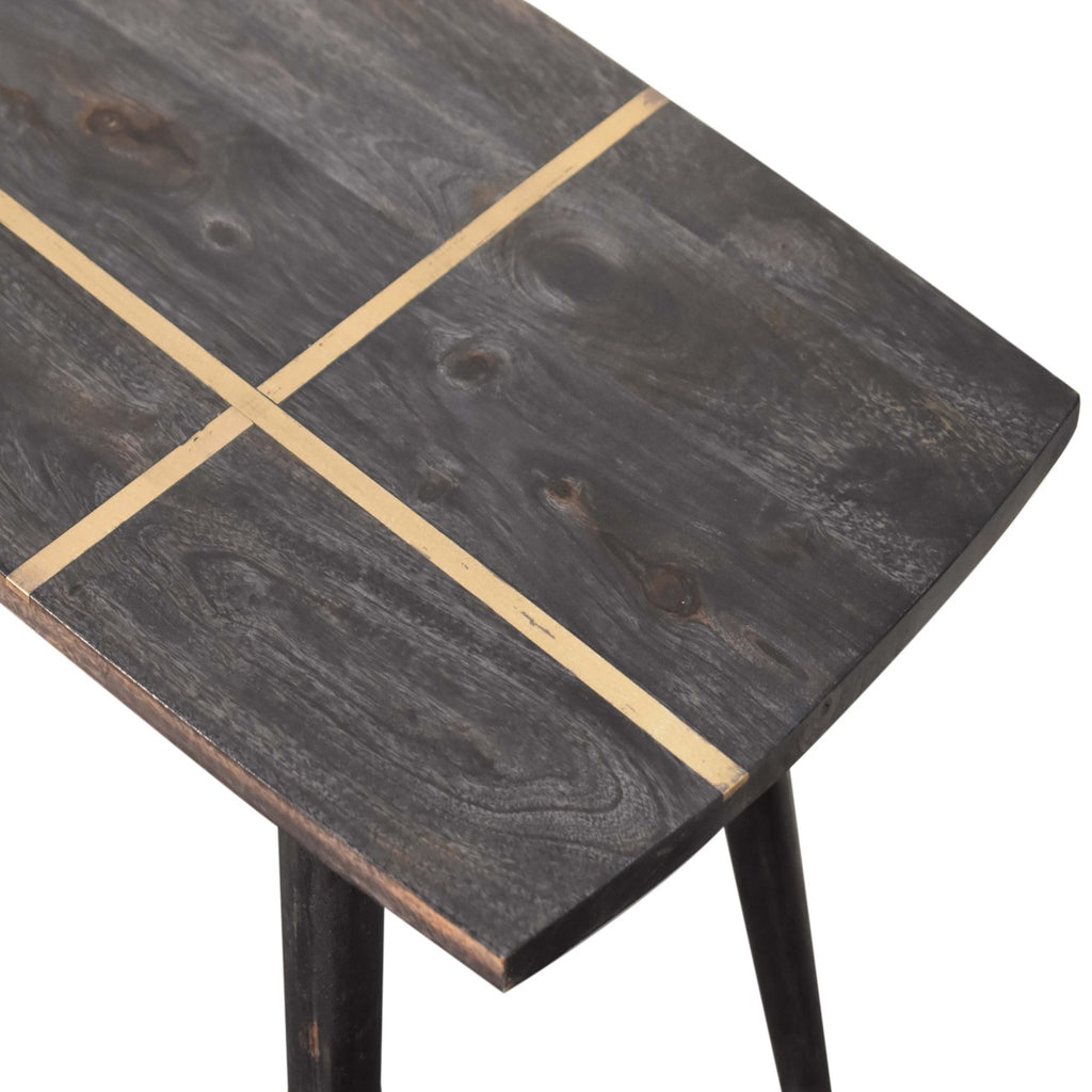 Table basse Ash noir laiton marqueté