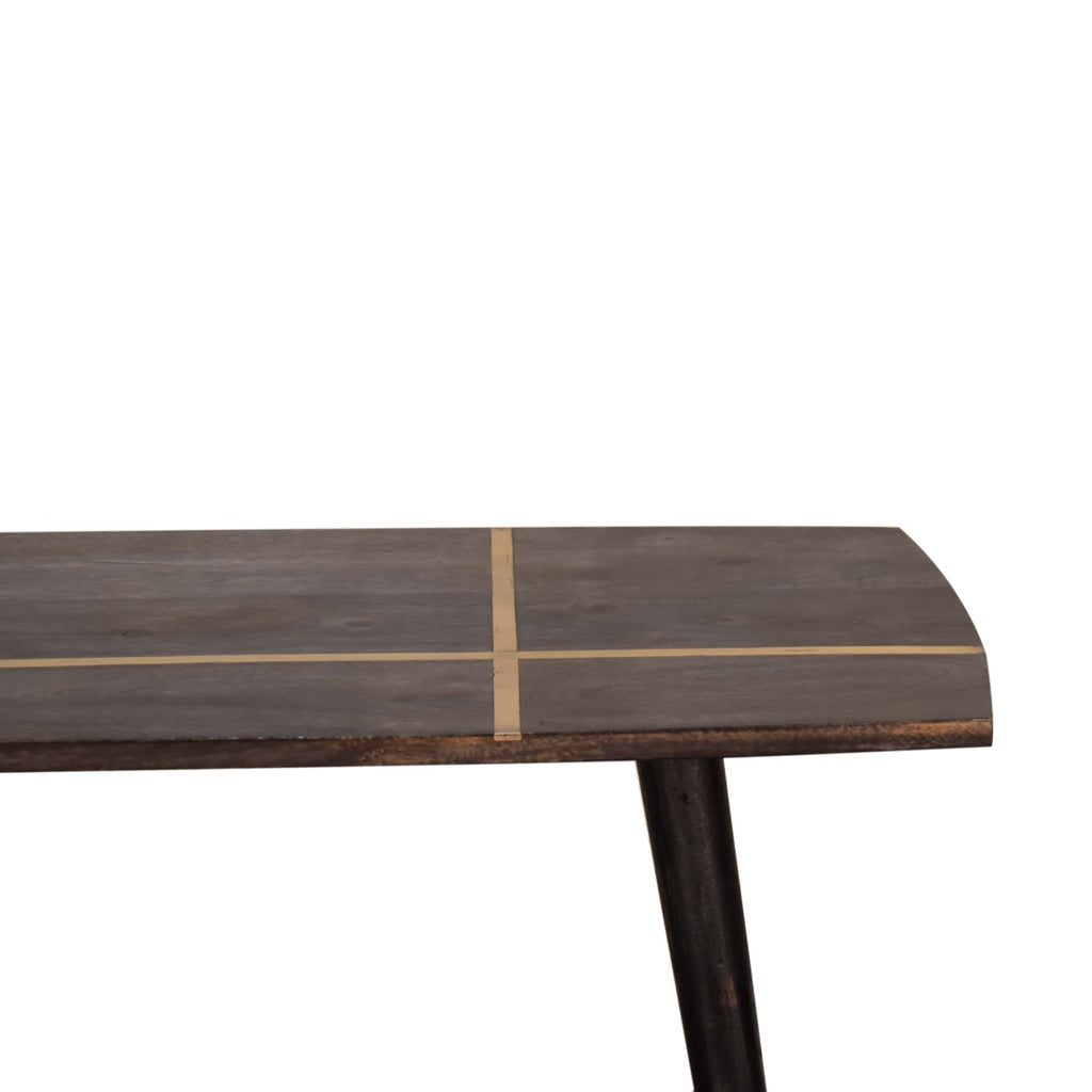 Table basse Ash noir laiton marqueté