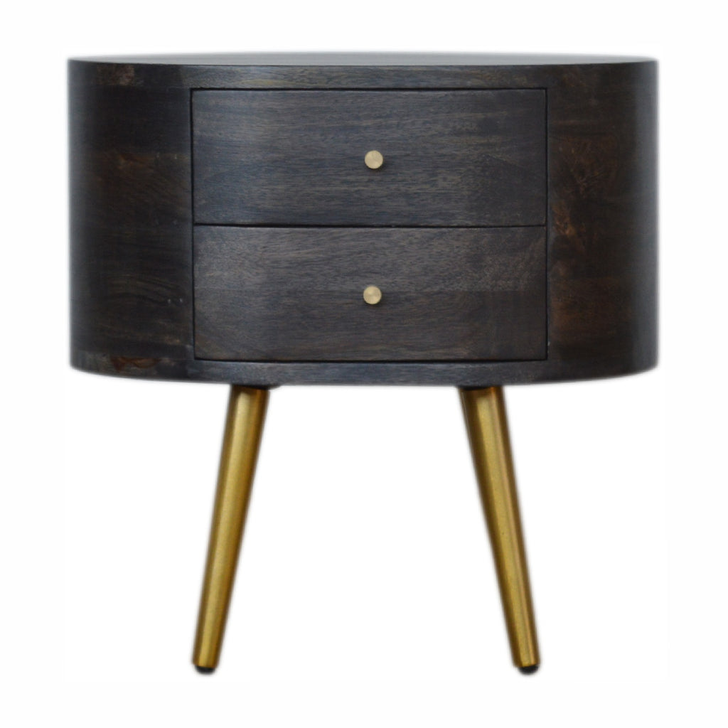Table de chevet Ash noir laiton Legs