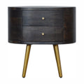 Table de chevet Ash noir laiton Legs