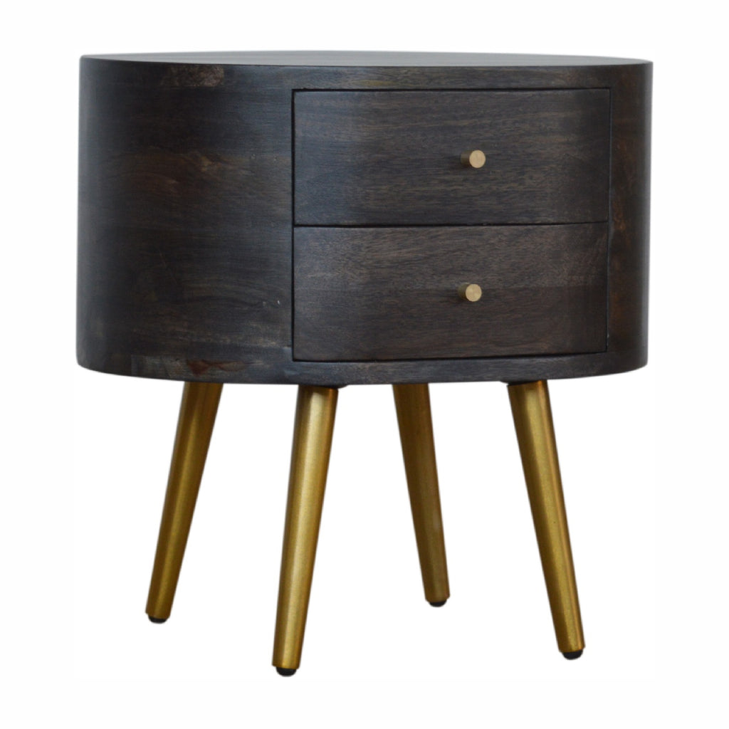 Table de chevet Ash noir laiton Legs