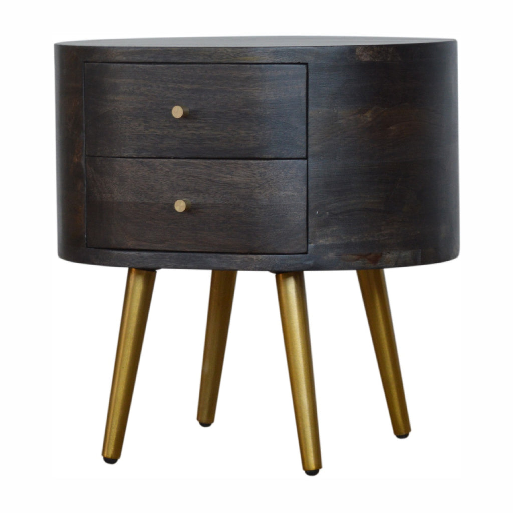 Table de chevet Ash noir laiton Legs