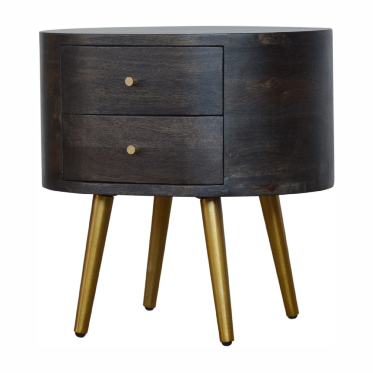Table de chevet Ash noir laiton Legs