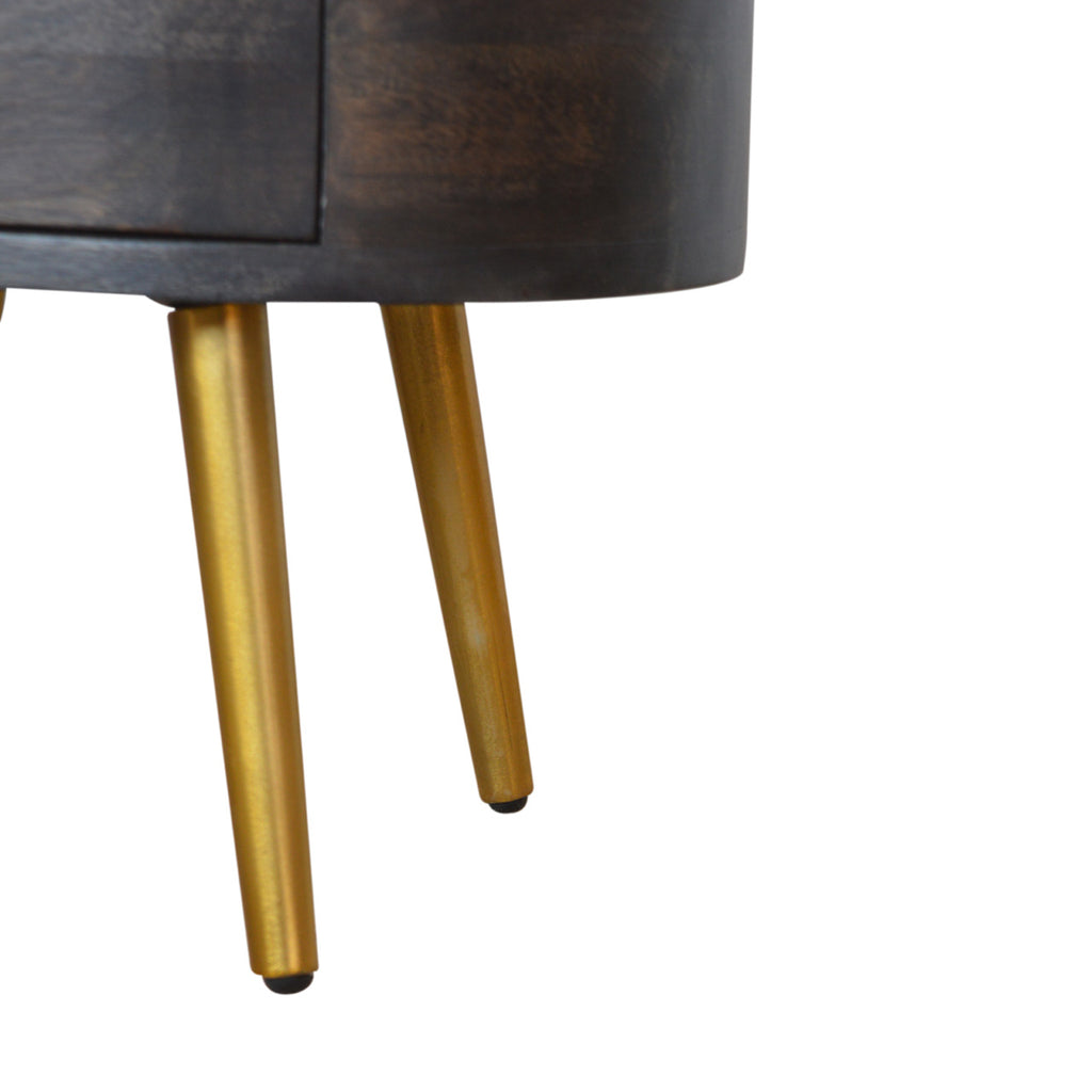 Table de chevet Ash noir laiton Legs