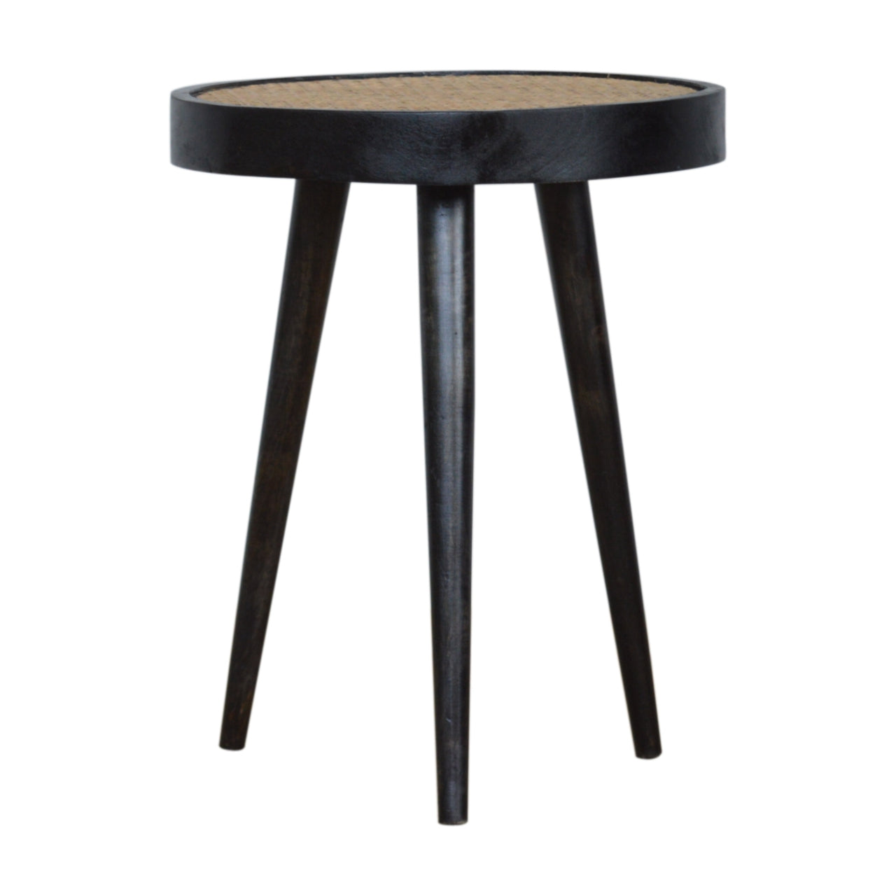 Table d'appoint Carbon noir rotin