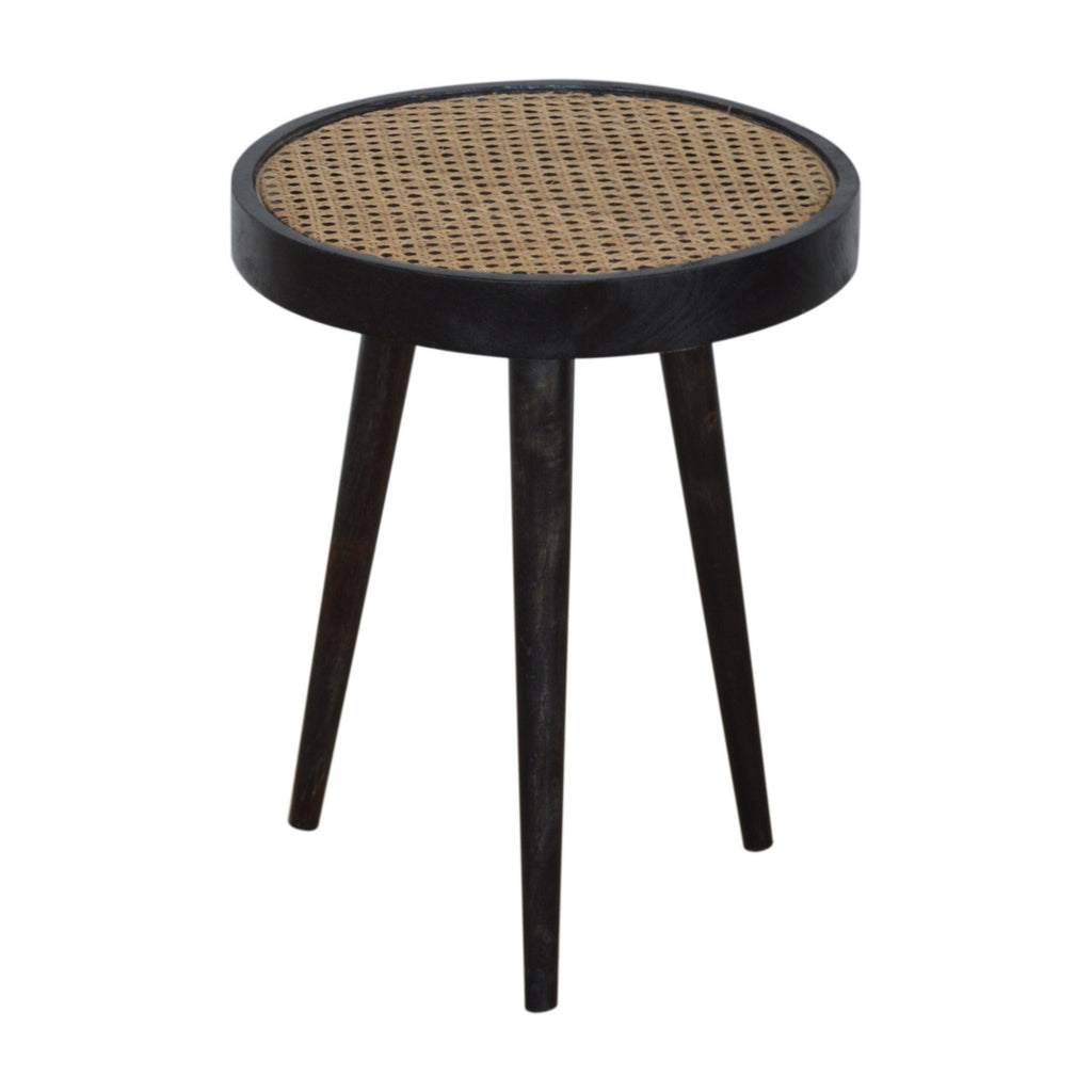 Table d'appoint Carbon noir rotin