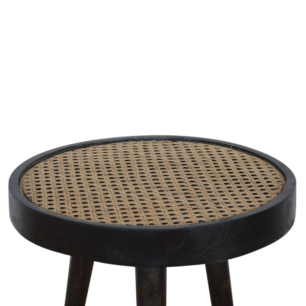 Table d'appoint Carbon noir rotin