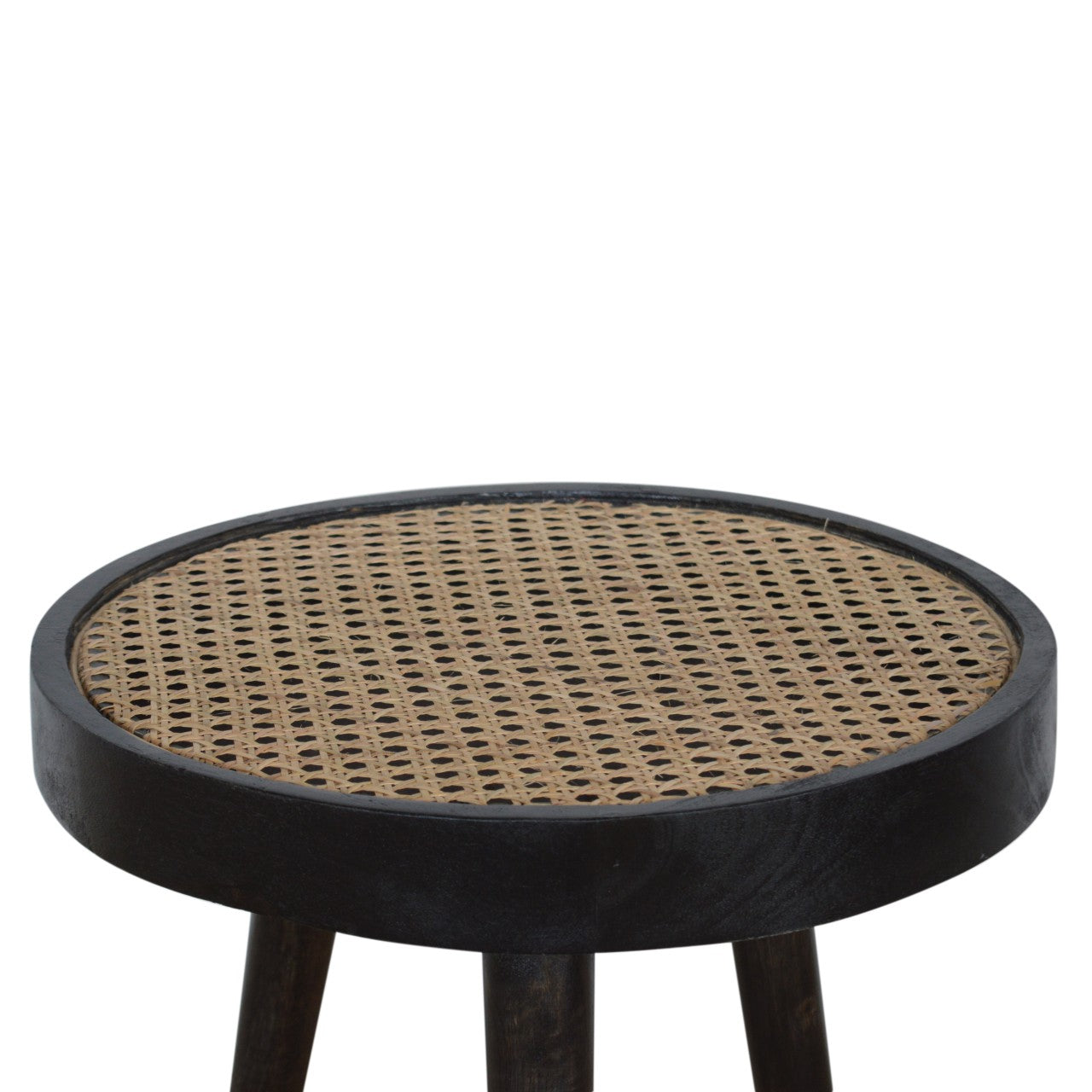 Table d'appoint Carbon noir rotin