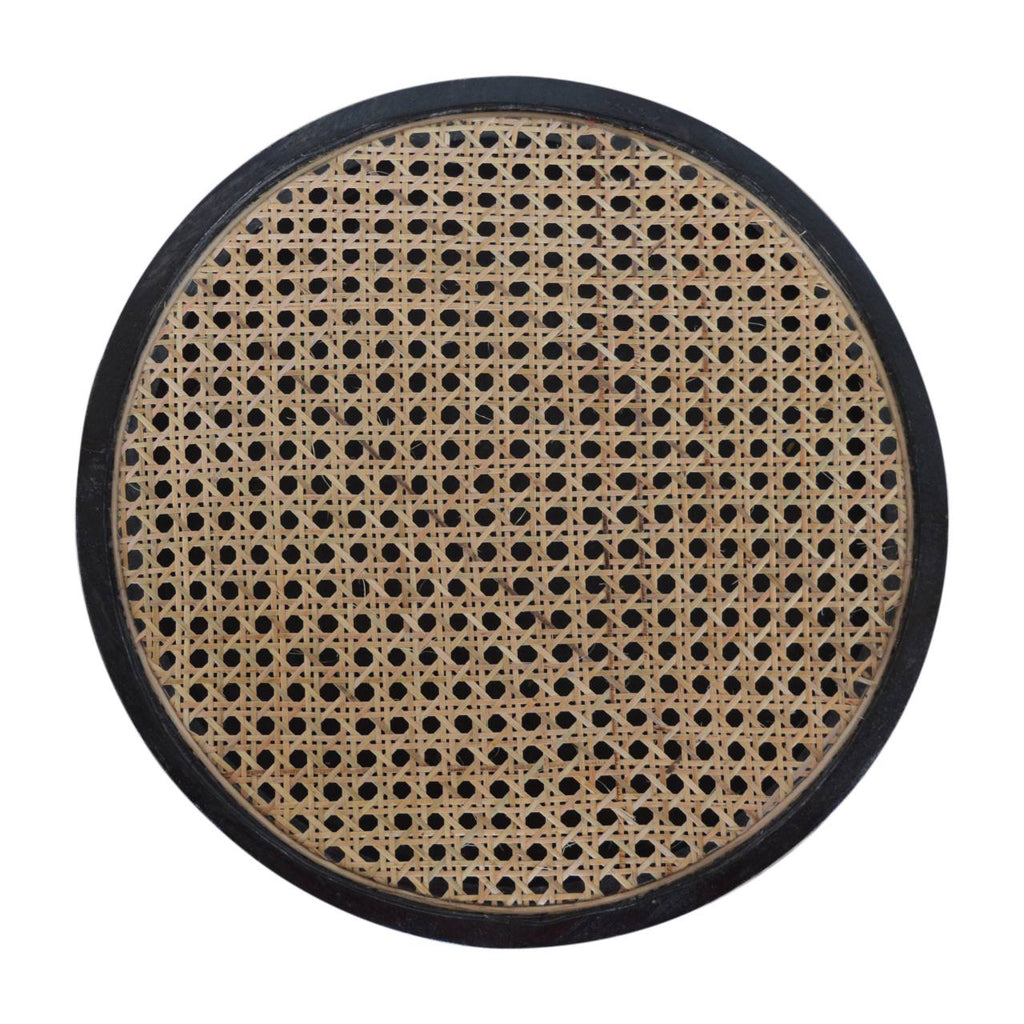 Table d'appoint Carbon noir rotin